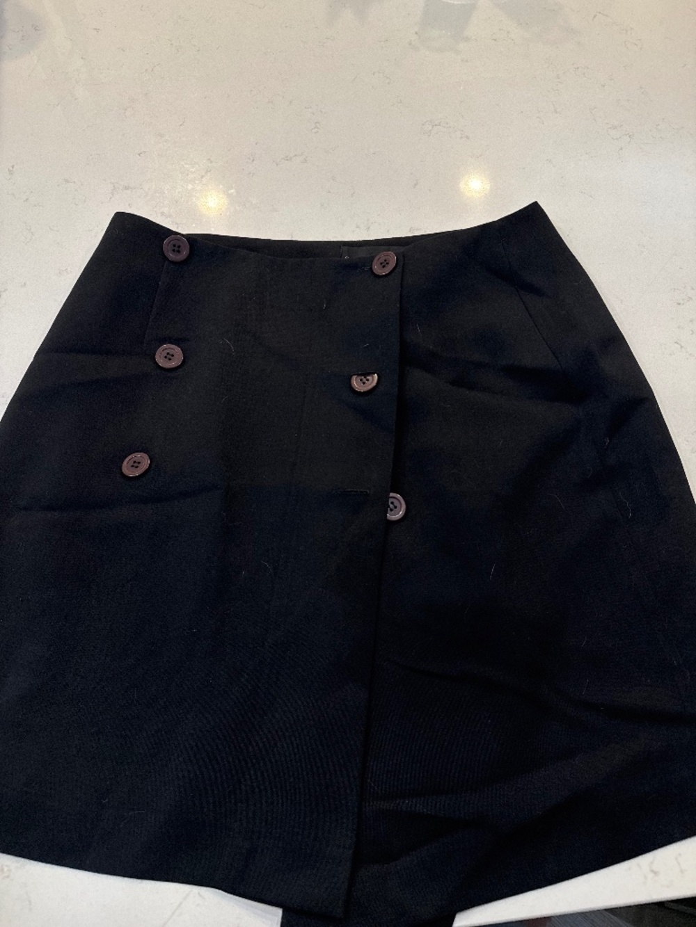 Black Womens Button Skirt